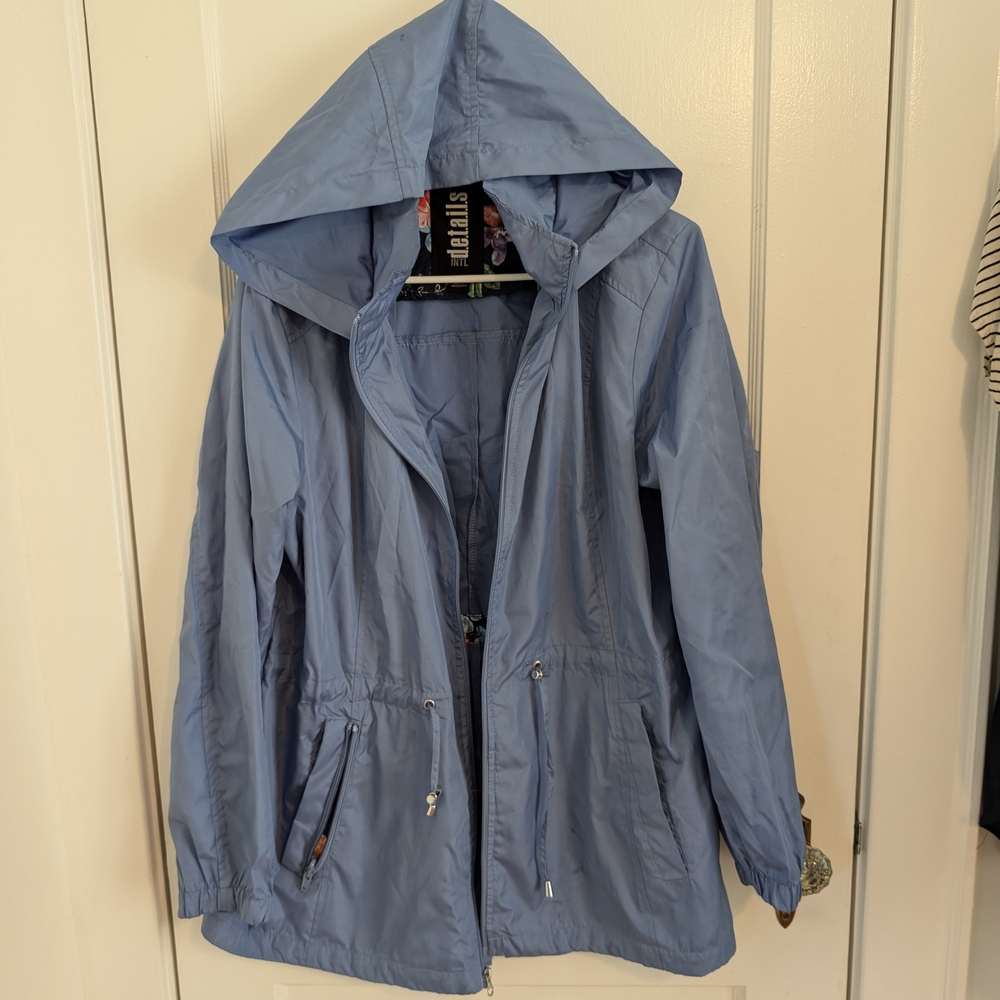 Light Blue Women's Hooded Anorak Jacket